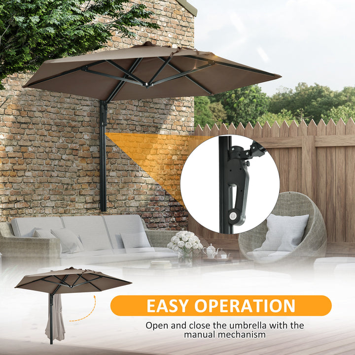 Wall Mounted Parasol - Outdoor Patio Umbrella