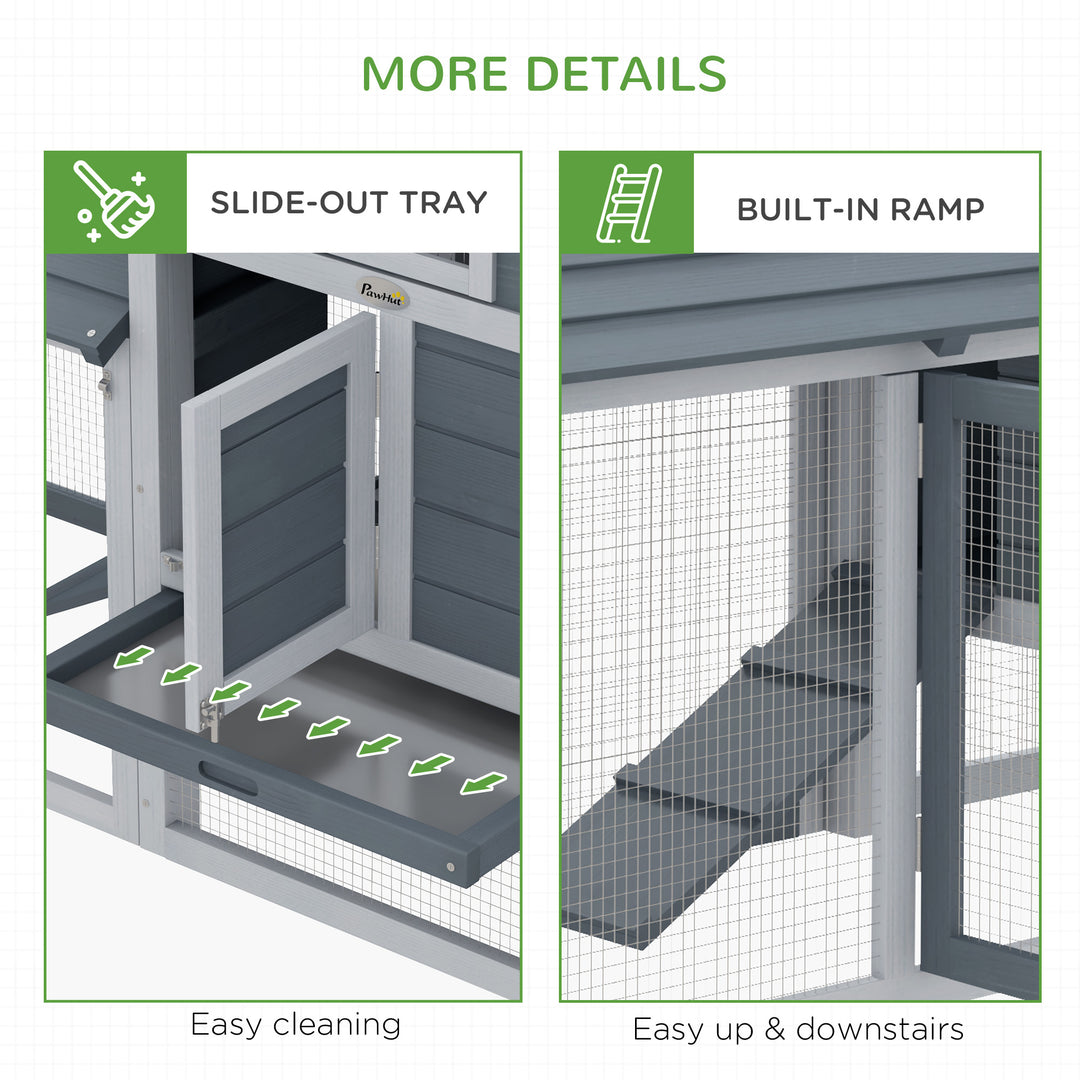 Solid Wood Enclosed Outdoor Backyard Chicken Coop Kit with Nesting Box