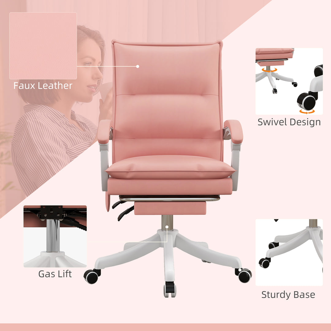 Vinsetto Vibration Massage Office Chair, Pink