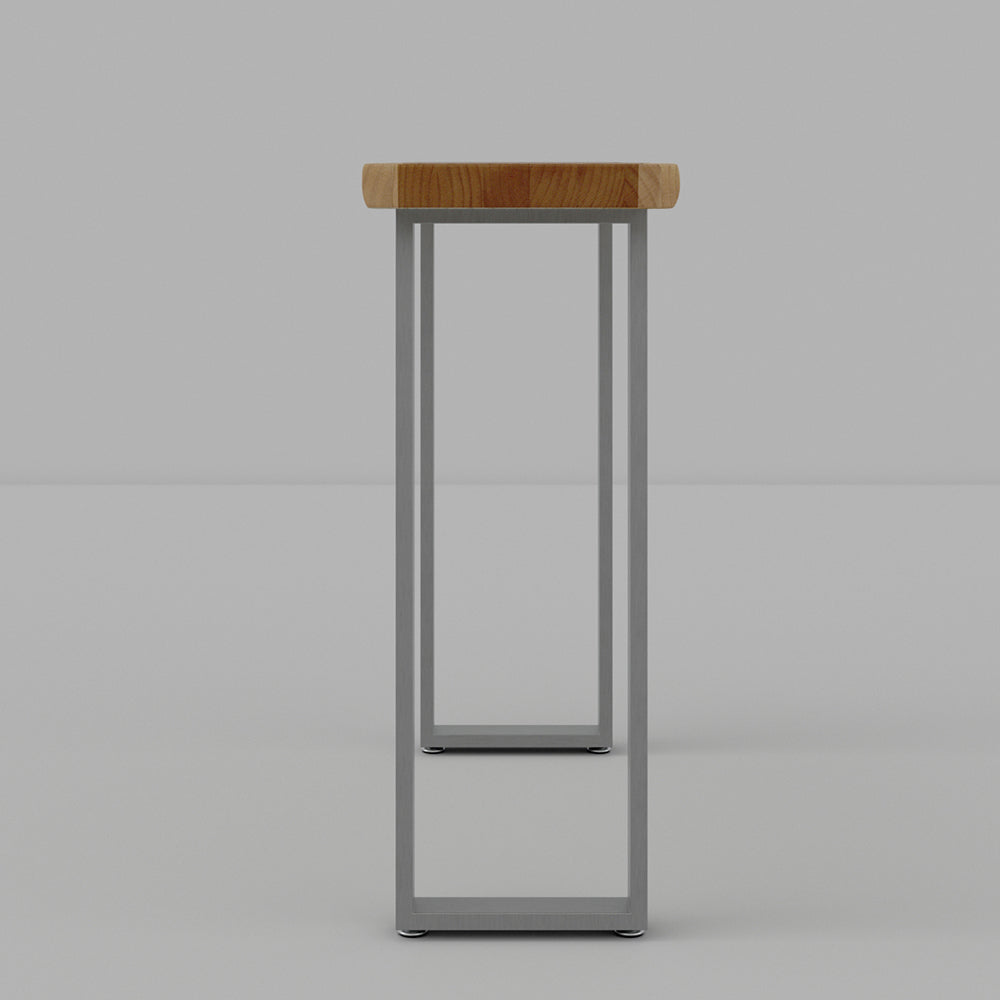 1000mm Modern Natural & Silver Console Table with Pine Wood Tabletop & Stainless Steel Base