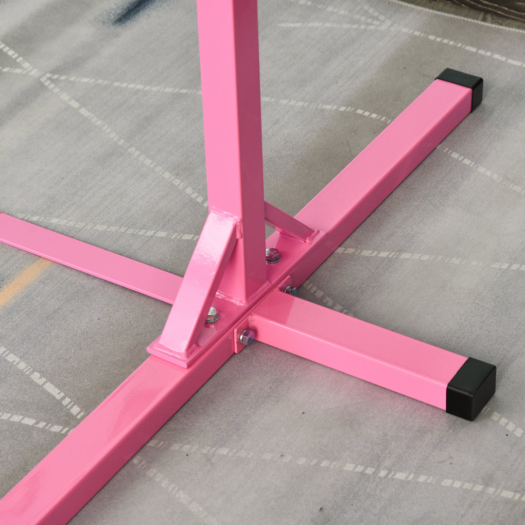 Steel Frame Adjustable Horizonal Gymnastics Bar for Kids Pink