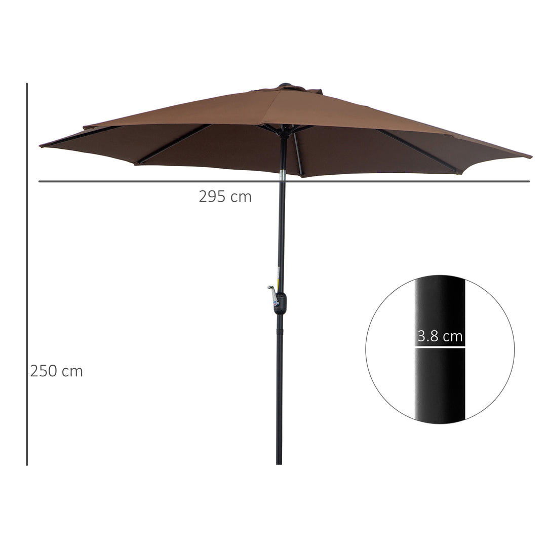 Steel Frame Round Market Patio Sun Umbrella Garden Parasol Outdoor Sunshade Canopy