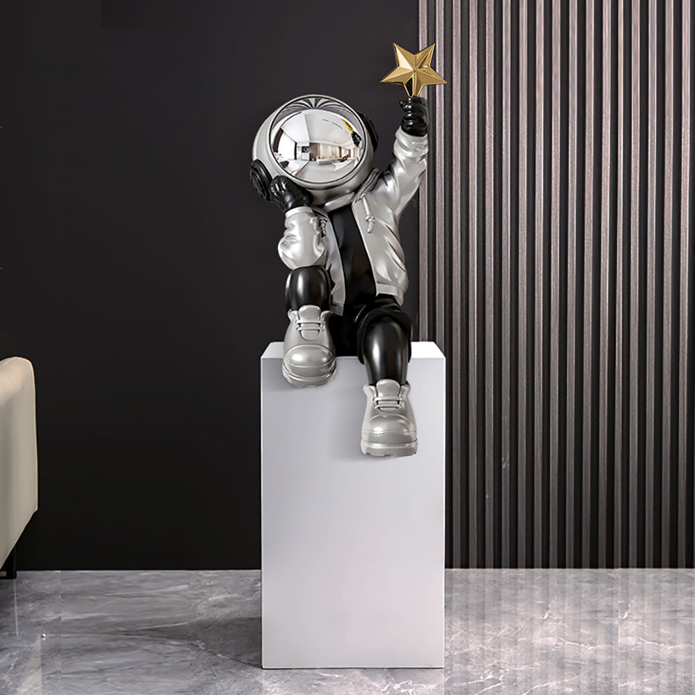 610mm Resin Astronaut Star Sculpture Figurine Ornament Art Decor Living Room Bedroom