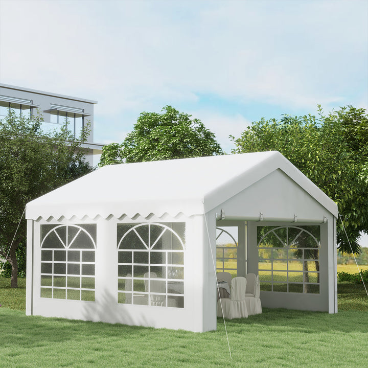 Portable Party Tent 4m x 4m Carport Shelter with Removable Sidewalls