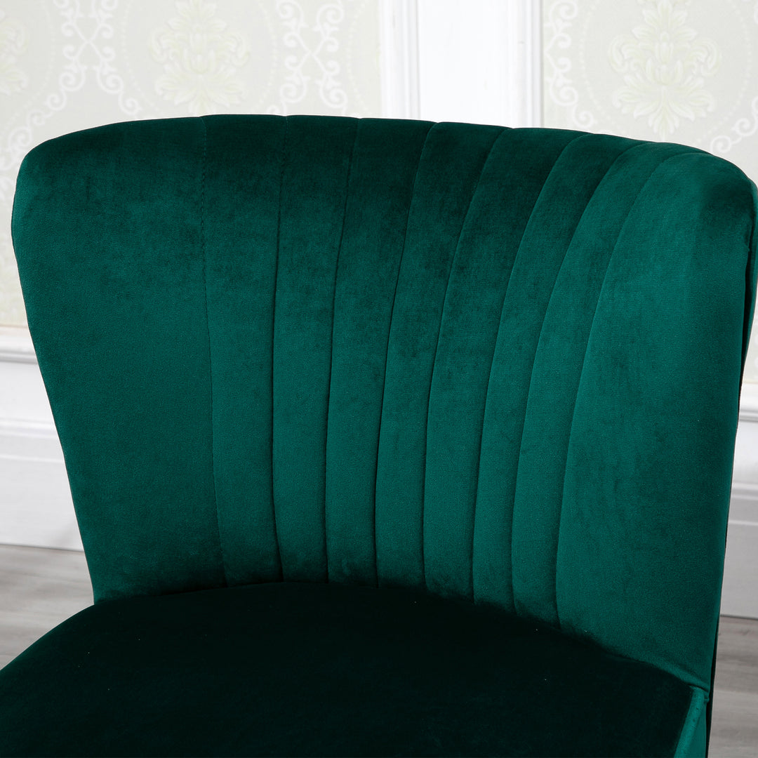 Velvet Accent Chair Occasional Tub Seat Padding Curved Back with Wood Frame Legs Home Furniture Set of 2 Green