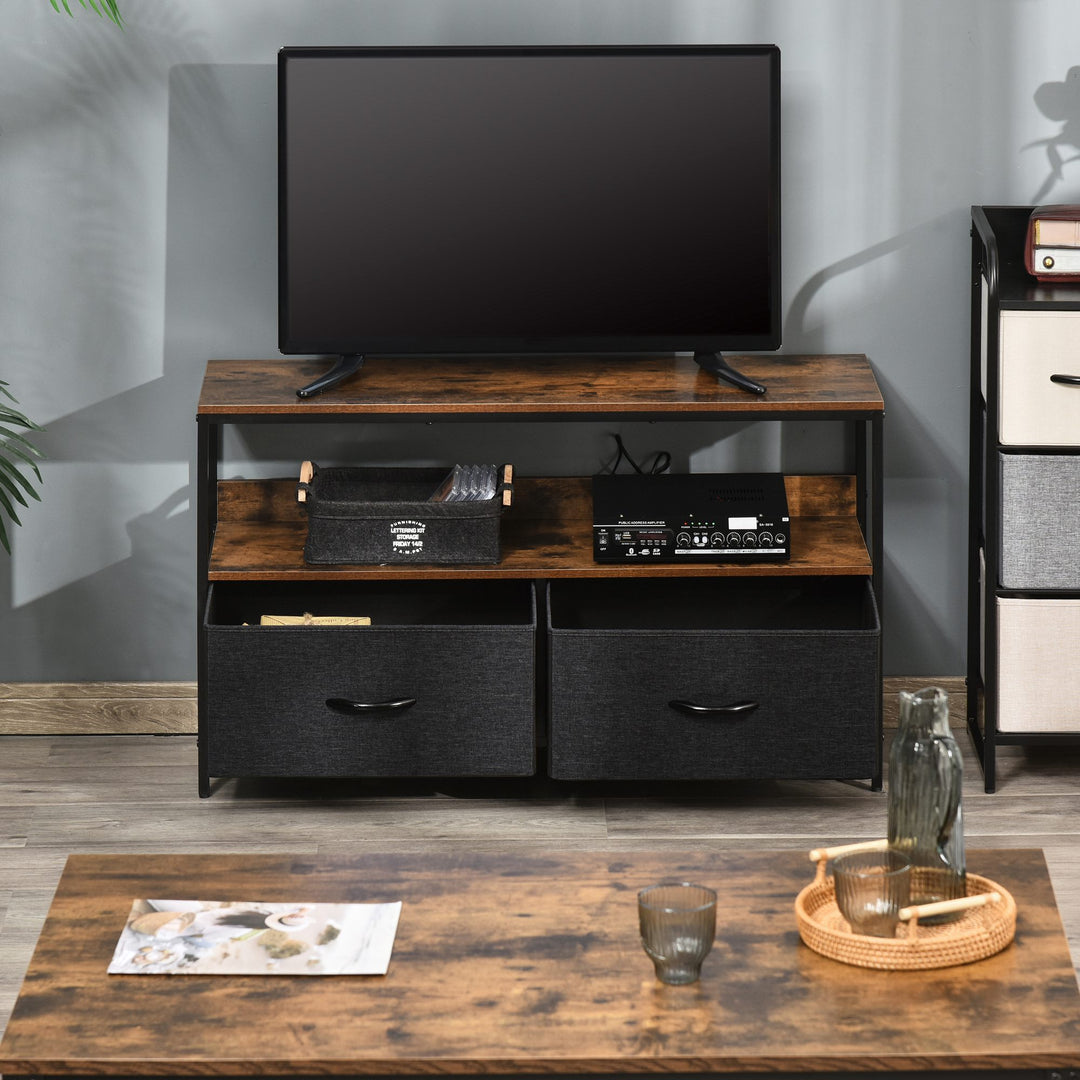 TV Cabinet with Foldable Linen Drawers