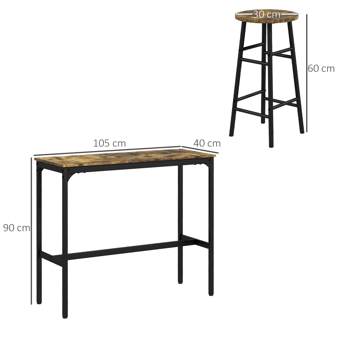 5 Piece Bar Table Set with 4 Stools