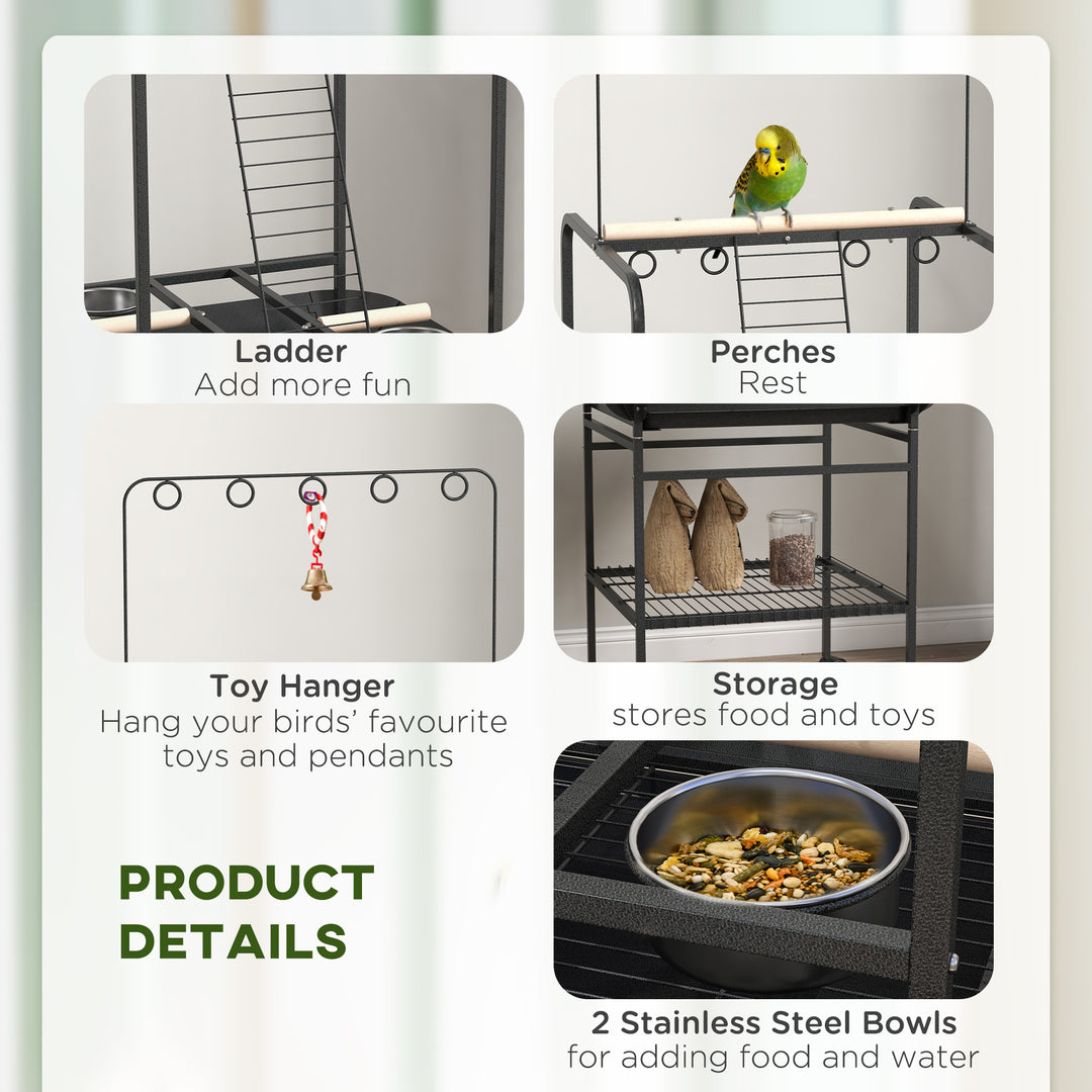 Bird Feeding Station: Steel Table with Perches