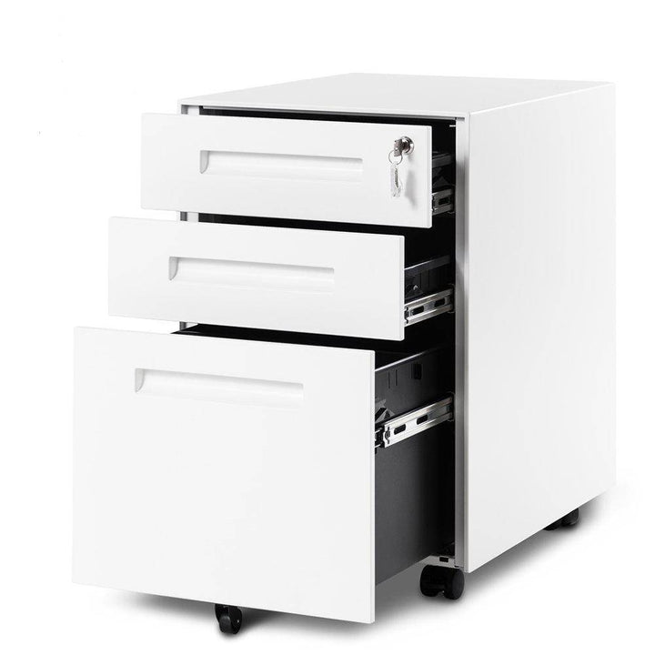 3 Drawer Mobile File Cabinet with Lockable Drawers and Casters