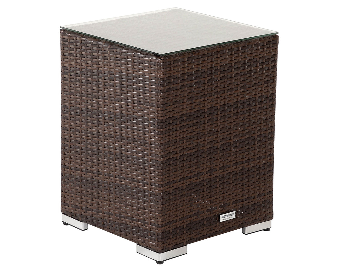 Rattan Garden Tall Square Side Table in Brown - Rattan Direct