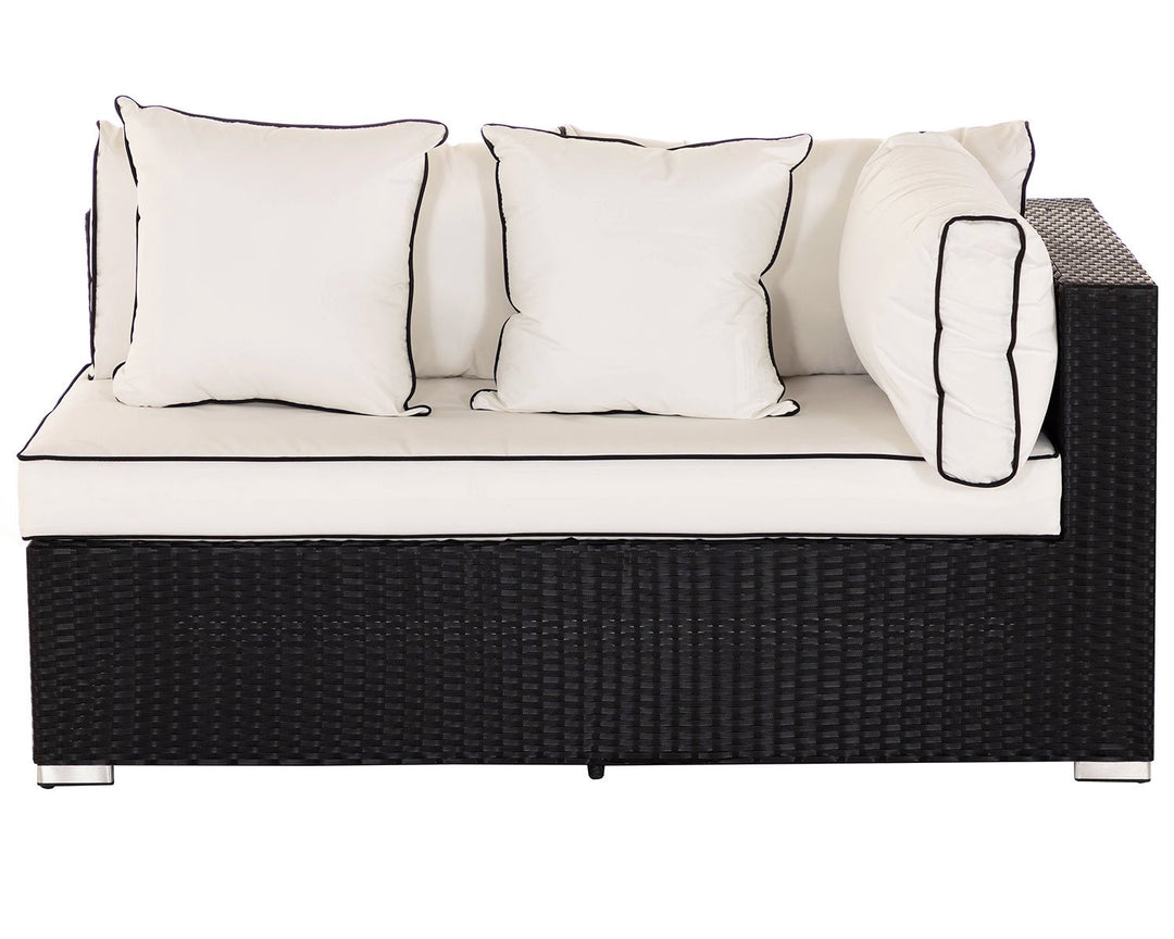 Left As You Sit Rattan Garden Sofa in Black & White - Monaco - Rattan Direct