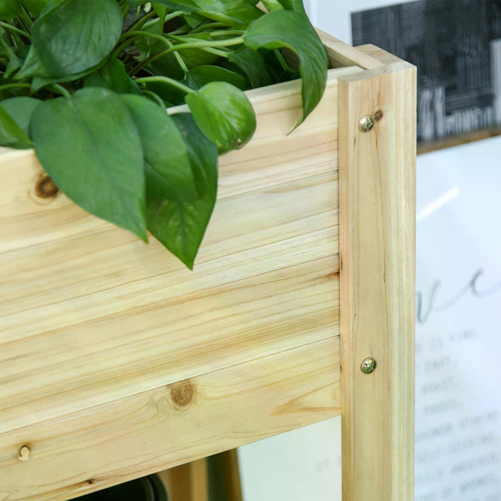 Raised Planter Bed: Tall Wooden Garden Stand with Clapboard Sides