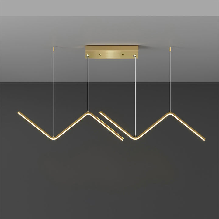 Minimalist Gold LED Island Light Fixture 2-Light Geometric kitchen Pendant Light