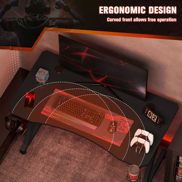 HOMCOM Ergonomic Gaming Desk