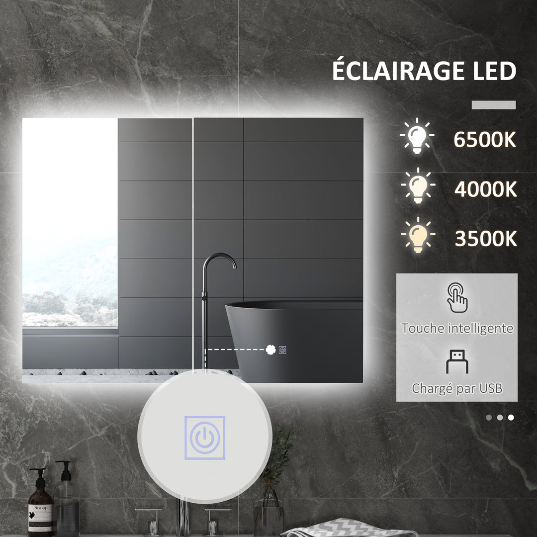 Kleankin LED Bathroom Mirror Cabinet