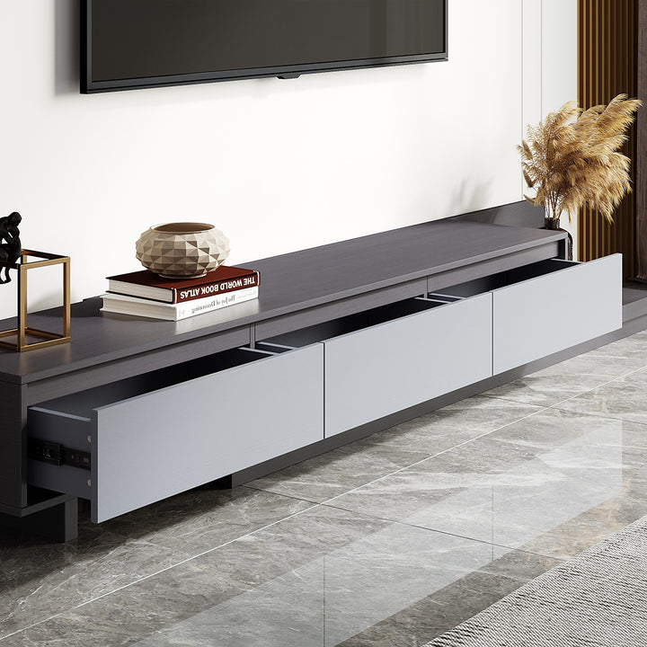 Up to 120" Extendable Gray TV Stand Modern Retractable Floor Media Console with 3 Drawers