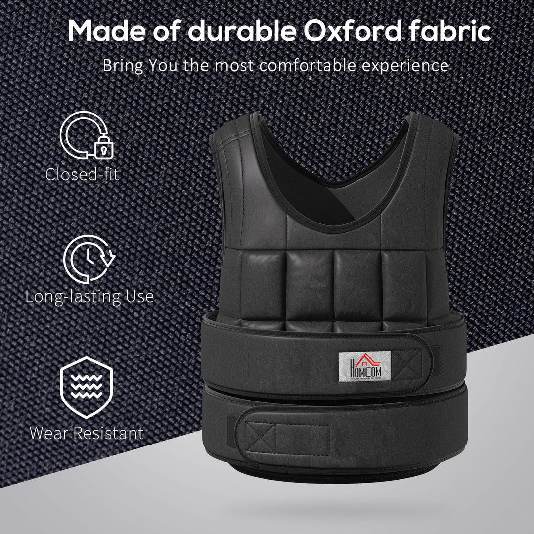 15kg Adjustable Metal Sand Weight Vest Black