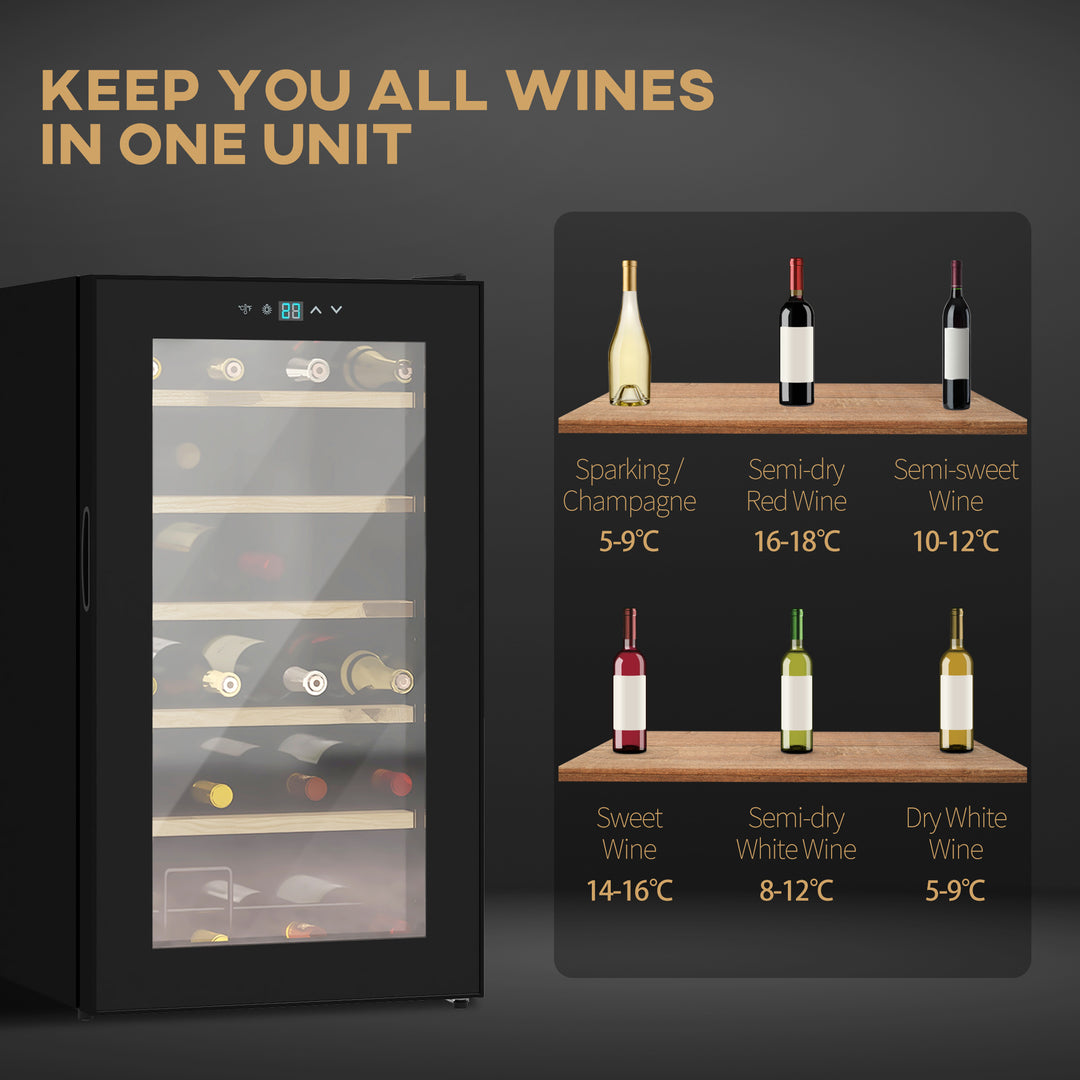 24 Bottles Freestanding Wine Fridge w/ Glass Door