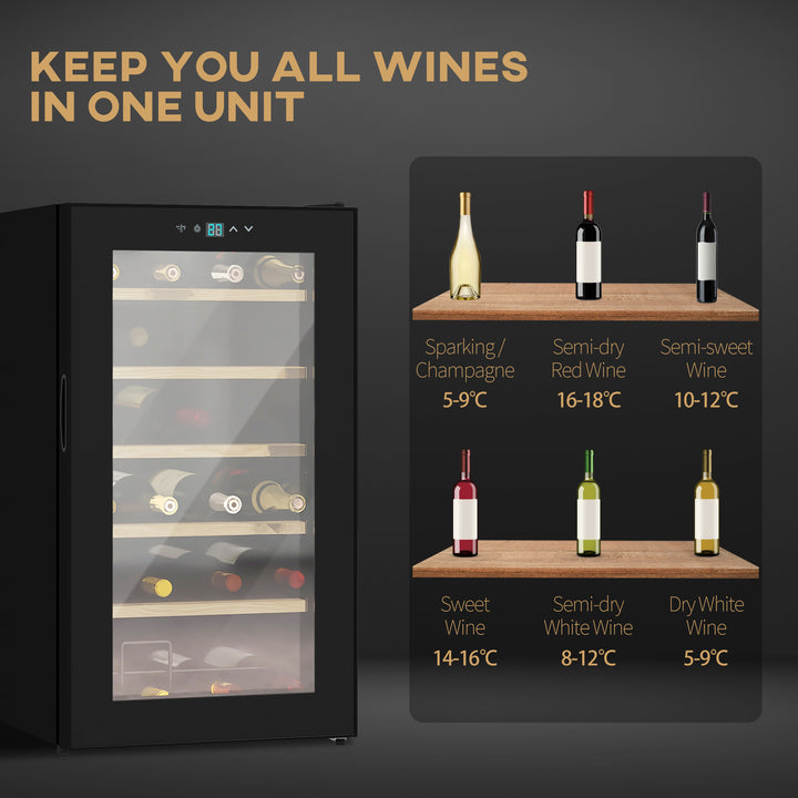 24 Bottles Freestanding Wine Fridge w/ Glass Door