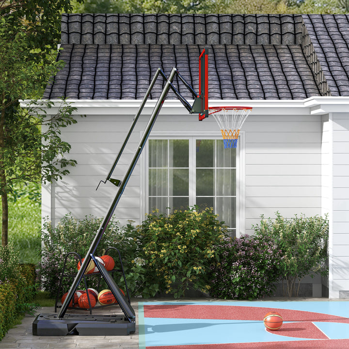 2.4-2.9m Adjustable Basketball Hoop and Stand with Weighted Base