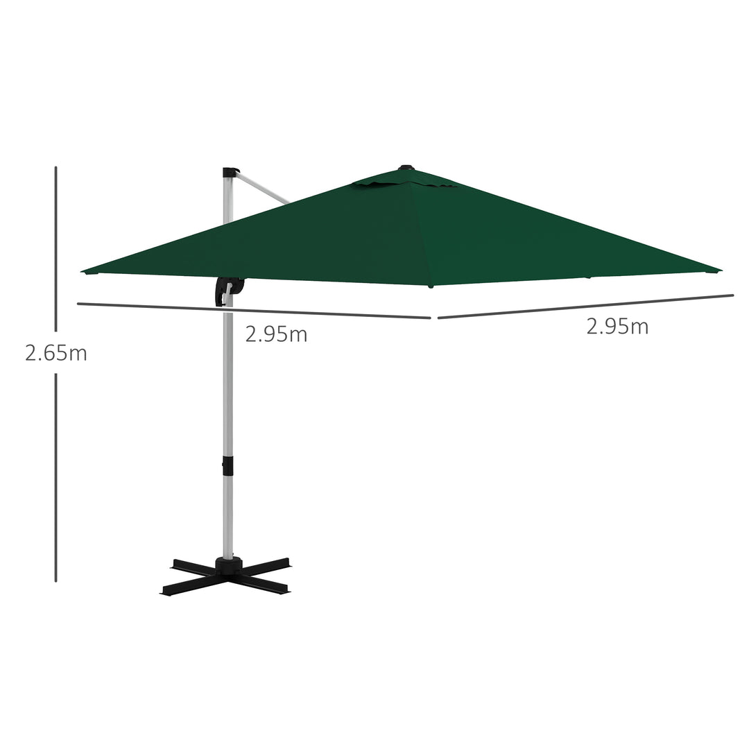 Waterproof Cantilever Parasol Paradise: 3x3m Square Shade with Crank