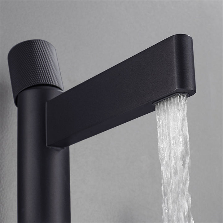 Waterfall Spout Single Handle Bathroom Vessel Sink Faucet Solid Brass