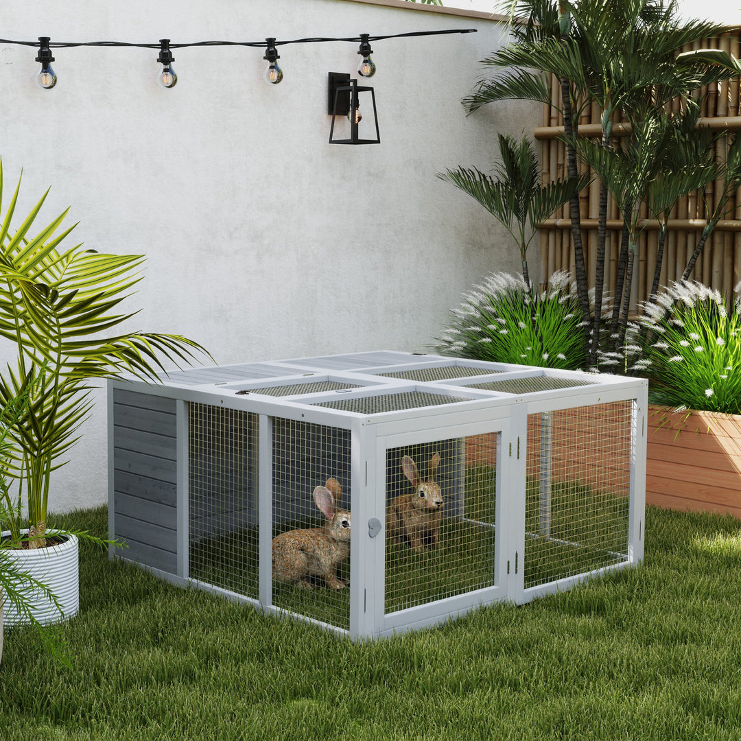 Rabbit Hutch with Openable Foldable Roof