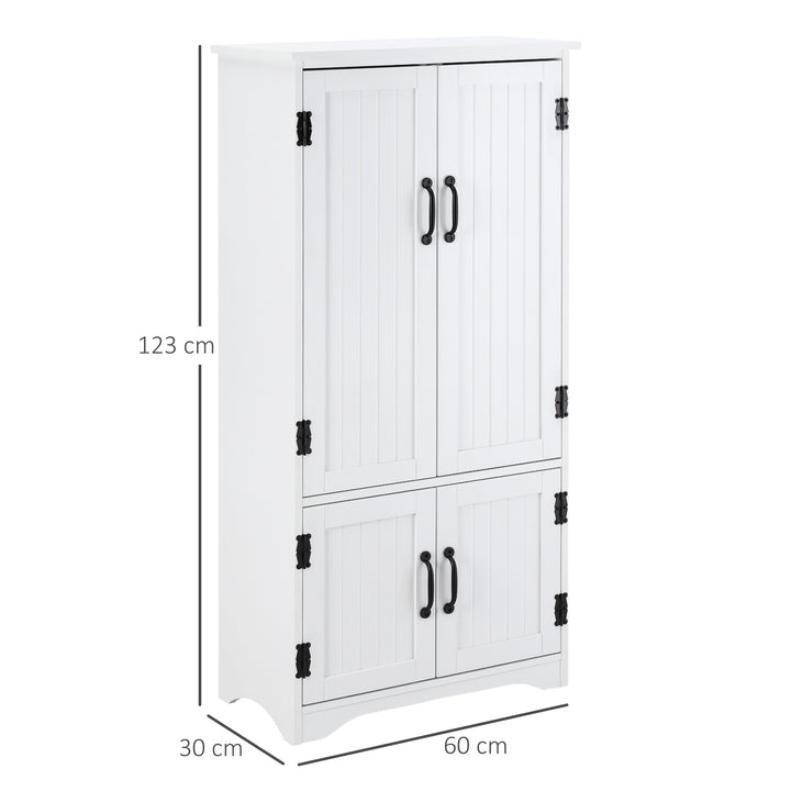 Accent Floor Storage Cabinet Kitchen Pantry with Adjustable Shelves and 2 Lower Doors