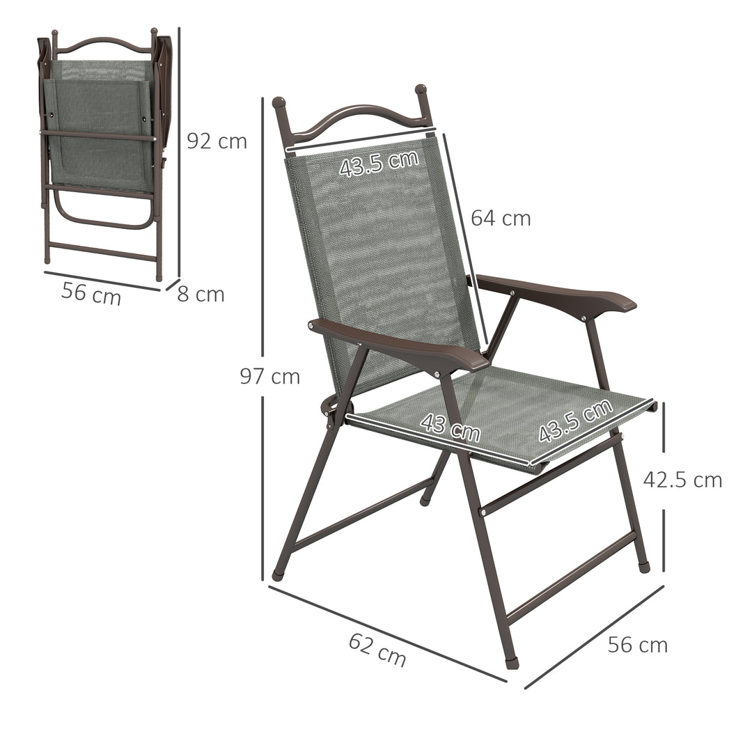 2 Pieces Folding Patio Camping Chairs Set