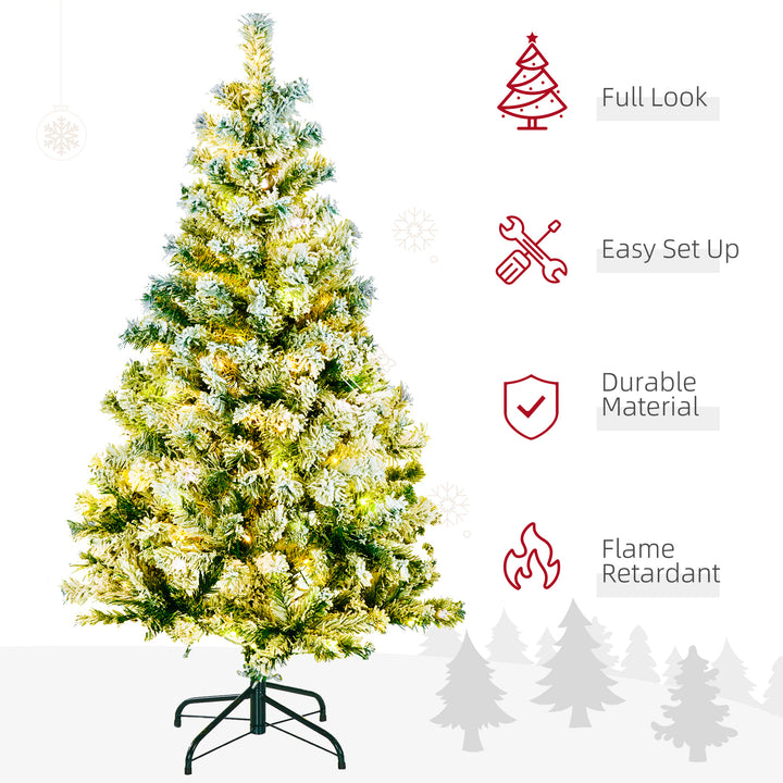 4.5' Artificial Snow Christmas Trees with Frosted Branches