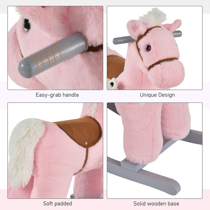 Plush Children's Rocking Horse Toy with Realistic Sounds