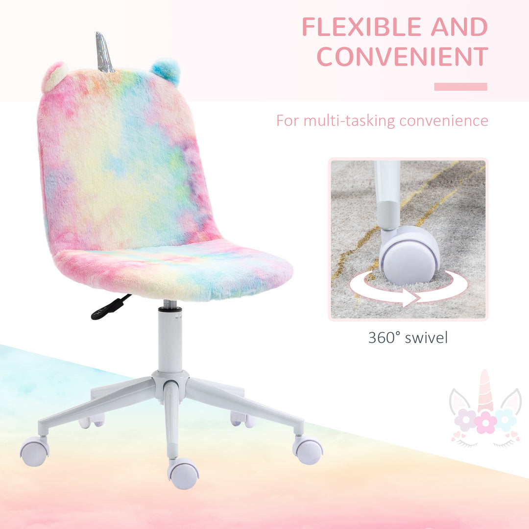 Vinsetto Fluffy Unicorn Office Chair, Multi-Colored