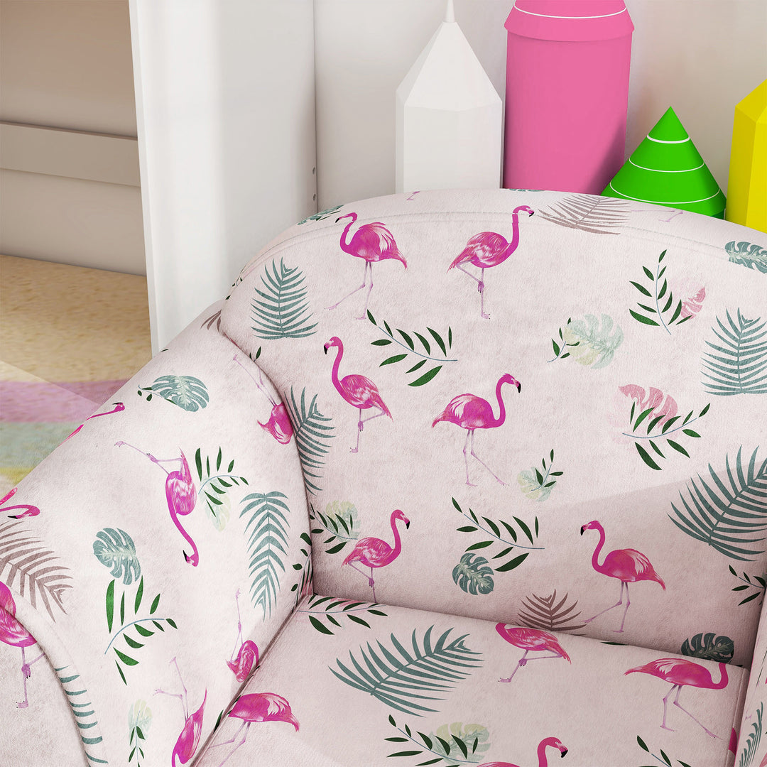 Kids Armchair with Flamingo Design