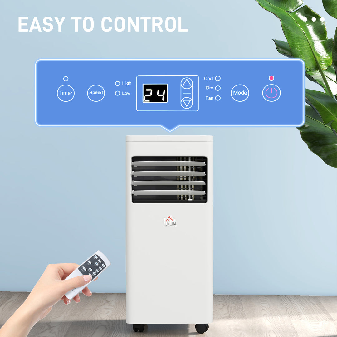 Mobile Air Conditioner White W/ Remote Control Cooling Dehumidifying Ventilating - 780W