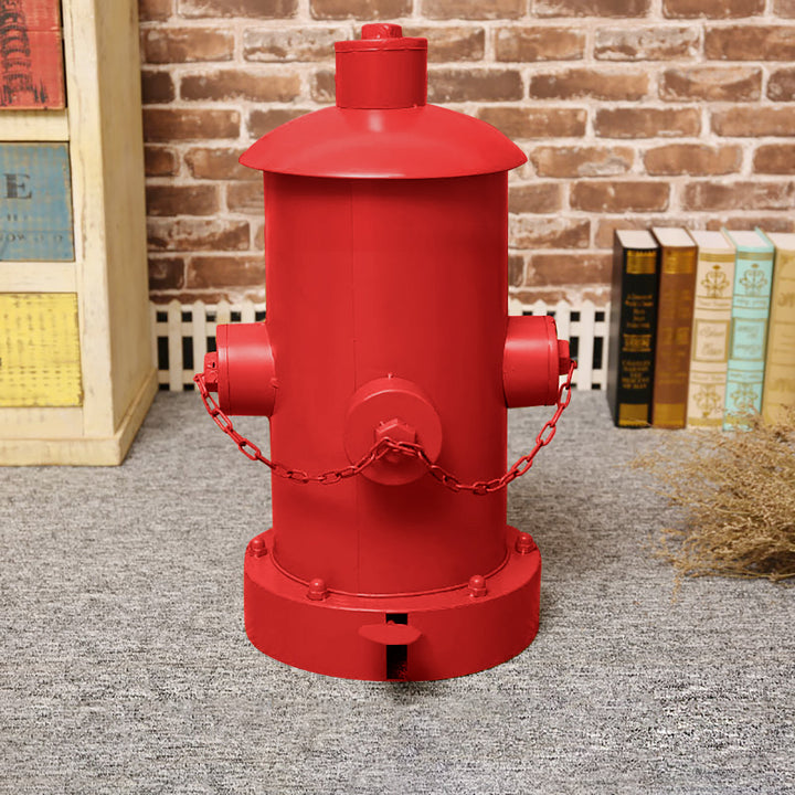 Industrial Fire Hydrant Rubbish Bin in Yellow/Red/Black-Red-Large