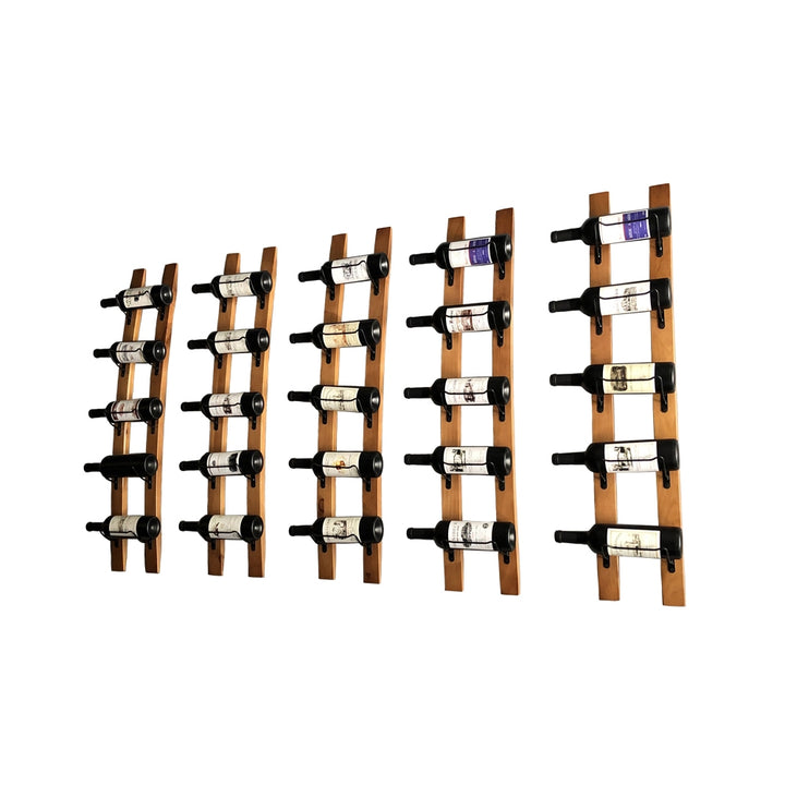 Rustic Wooden Natural Wall Mounted Wine Rack 5-Bottle