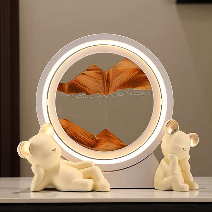 LED Sand Art Lamp Abstract Sand Timer Rotating Sandscape Decor Ornament Living Room