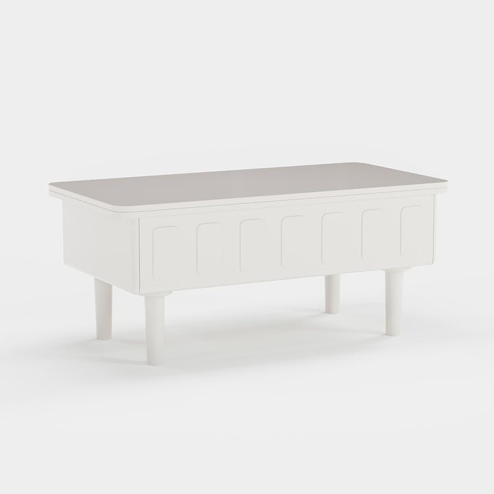 Lift Top White Coffee Table with Storage Square Modern Cocktail Table