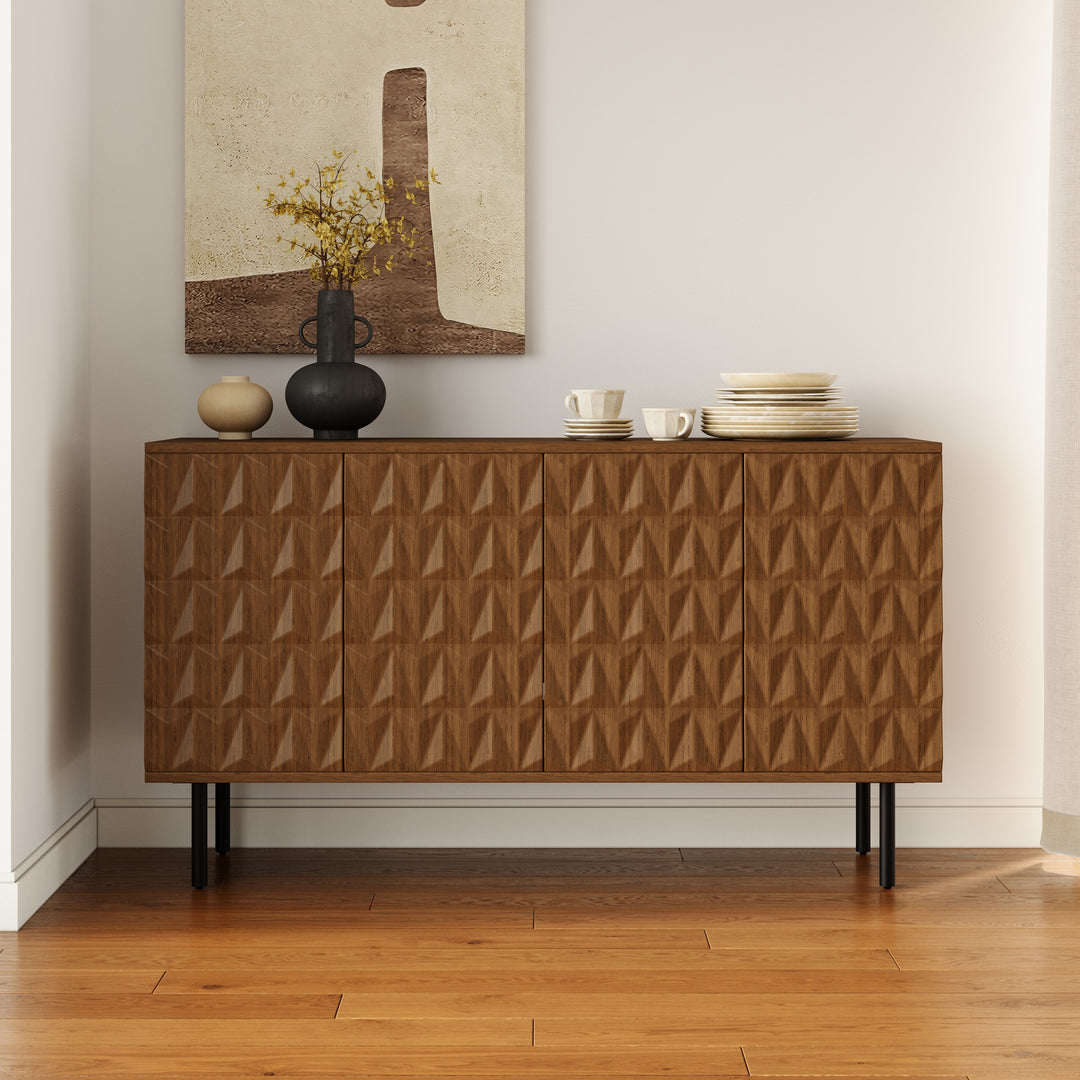 1500mm Walnut Wood Sideboard Cabinet For Dining Room