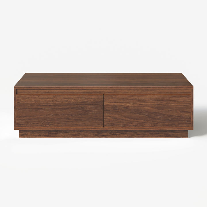 1200mm Mid Century Modern Walnut Coffee Table Rectangular Block Living Room Table with Storage