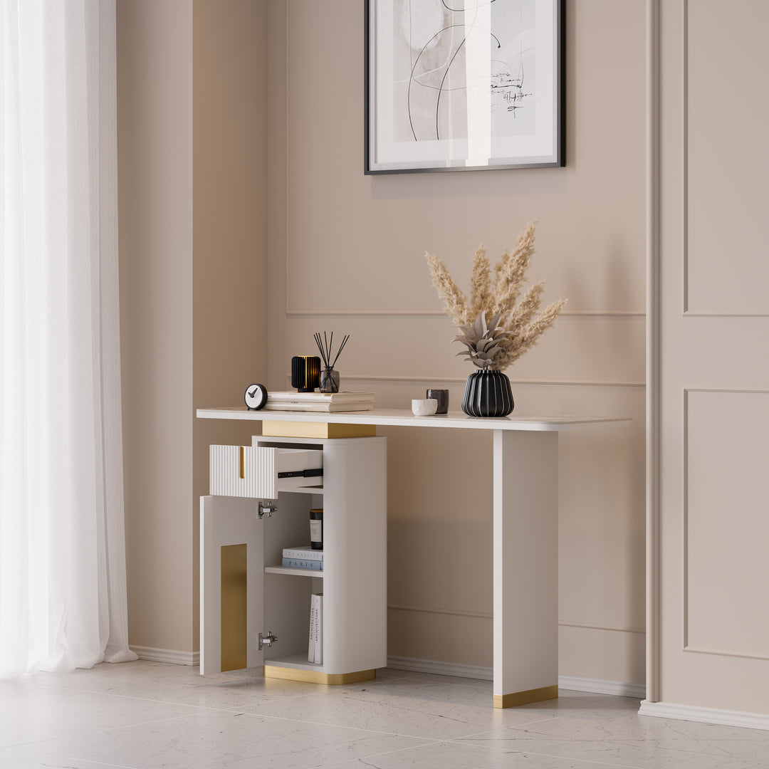 1220mm Modern Sintered Stone Console Table with Storage Entryway Table