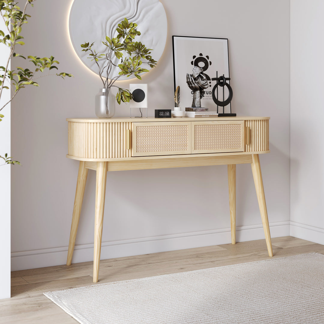 Ample Storage Console Table Entryway Furniture in Natural (1200mm)