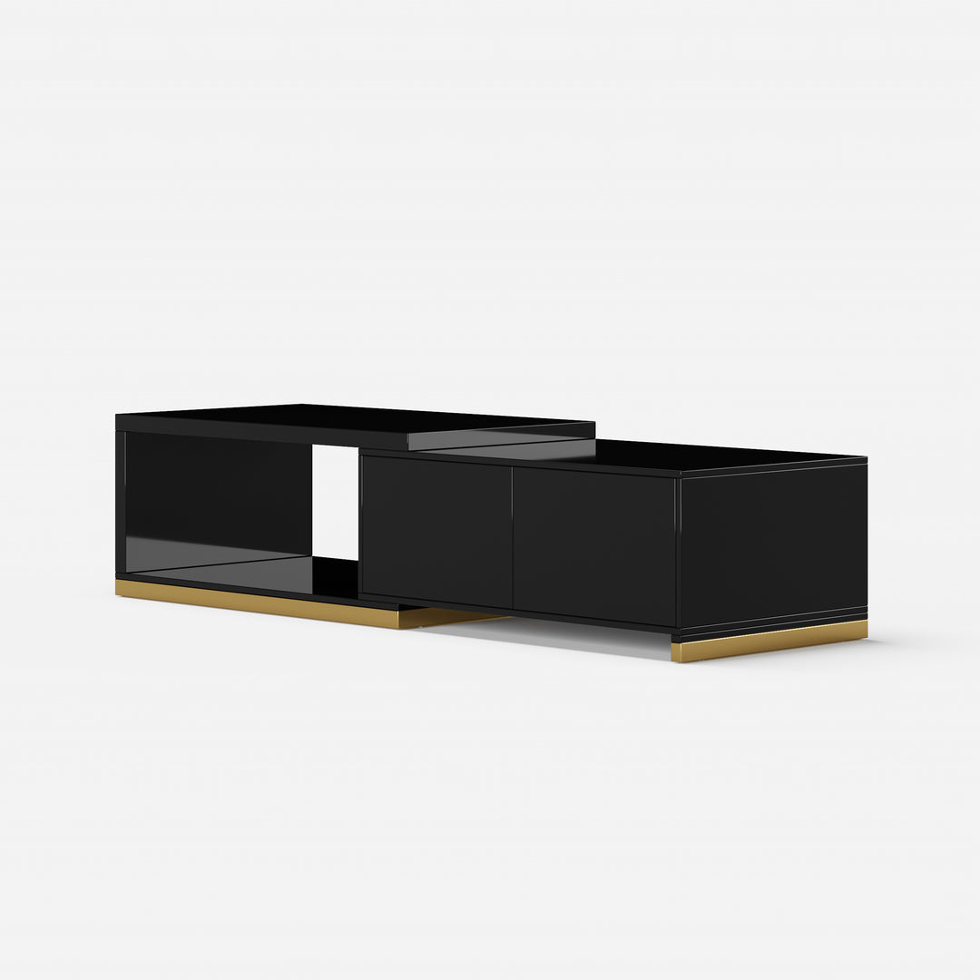 Mordelle 1000mm Rectangle Wood Extendable Black Coffee Table