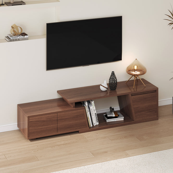 Storage Modern Walnut Wood TV Stand Brown Countryside 1200mm Floor-standing TV Unit with 3 Drawers