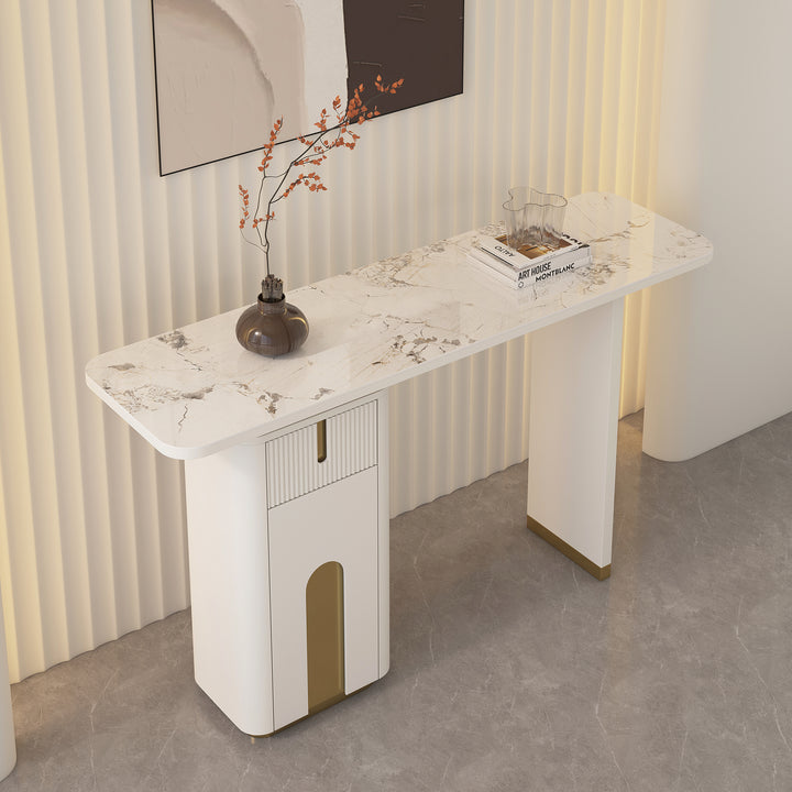 1220mm Modern Sintered Stone Console Table with Storage Entryway Table