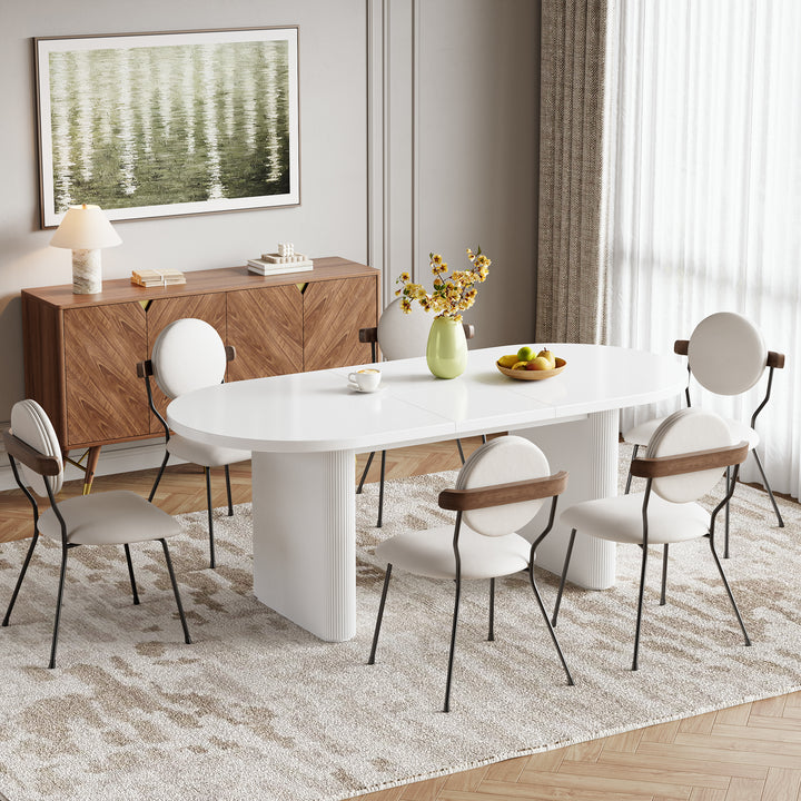 Set of 2 Modern Performance Leather Dining Chair White