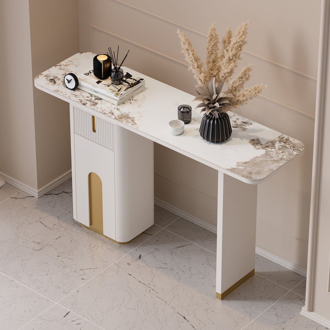 1220mm Modern Sintered Stone Console Table with Storage Entryway Table