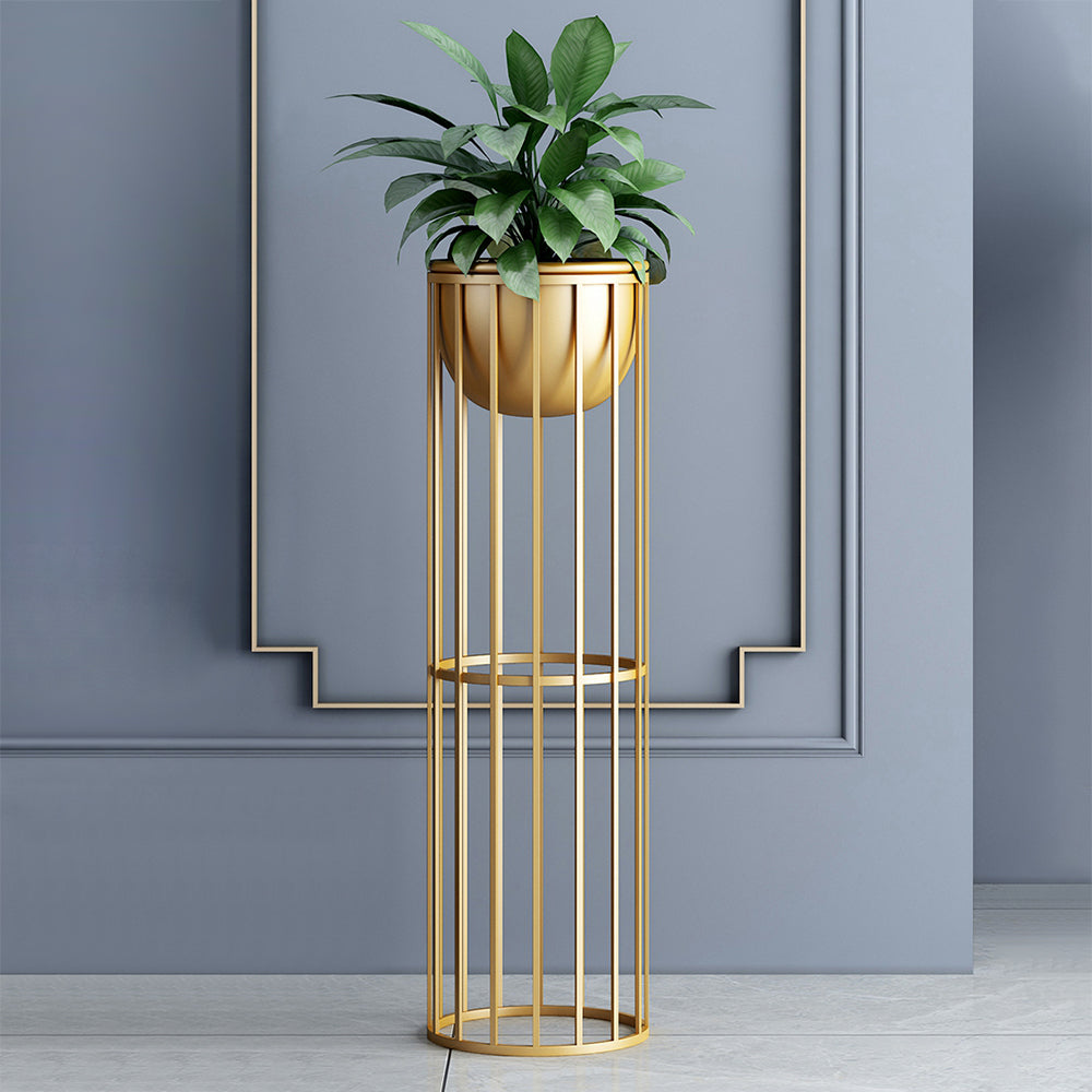 600mm Gold Plant Pot Indoor Modern Metal Planter with Gold Stand for Living Room