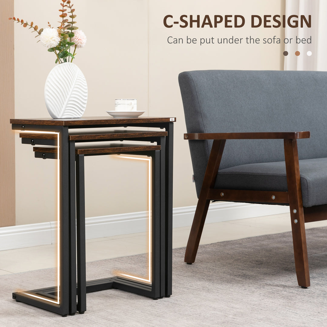 HOMCOM Set of 3 Nesting Side Tables