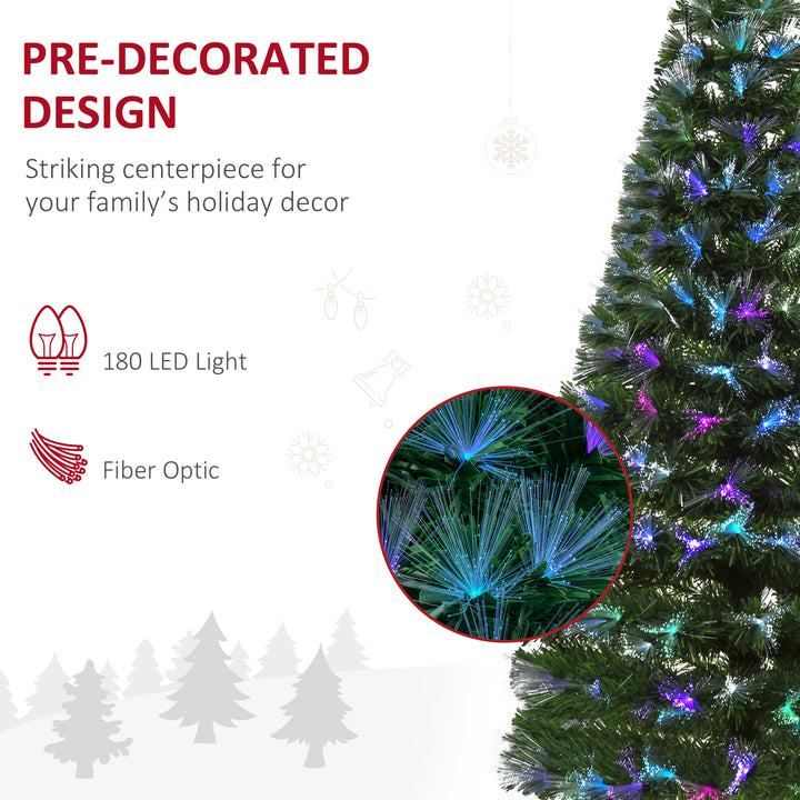 1.5m Tall Artificial Christmas Tree Fiber Optic Colorful LED Pre-Lit Holiday Home Christmas Decoration with Flash Mode